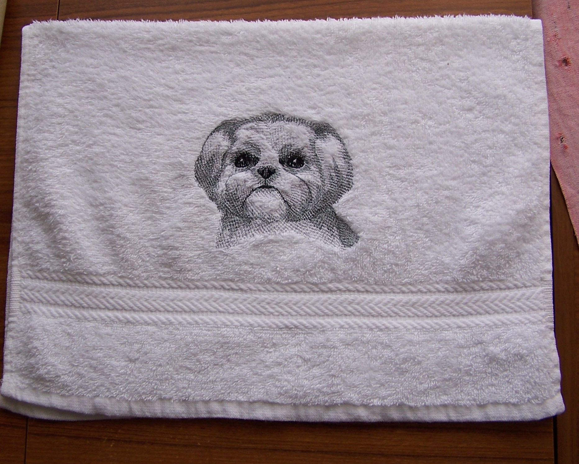 SHIH TZU U CHOOSE Which DESIGN SET OF 2 HAND TOWELS EMBROIDER By Laura 