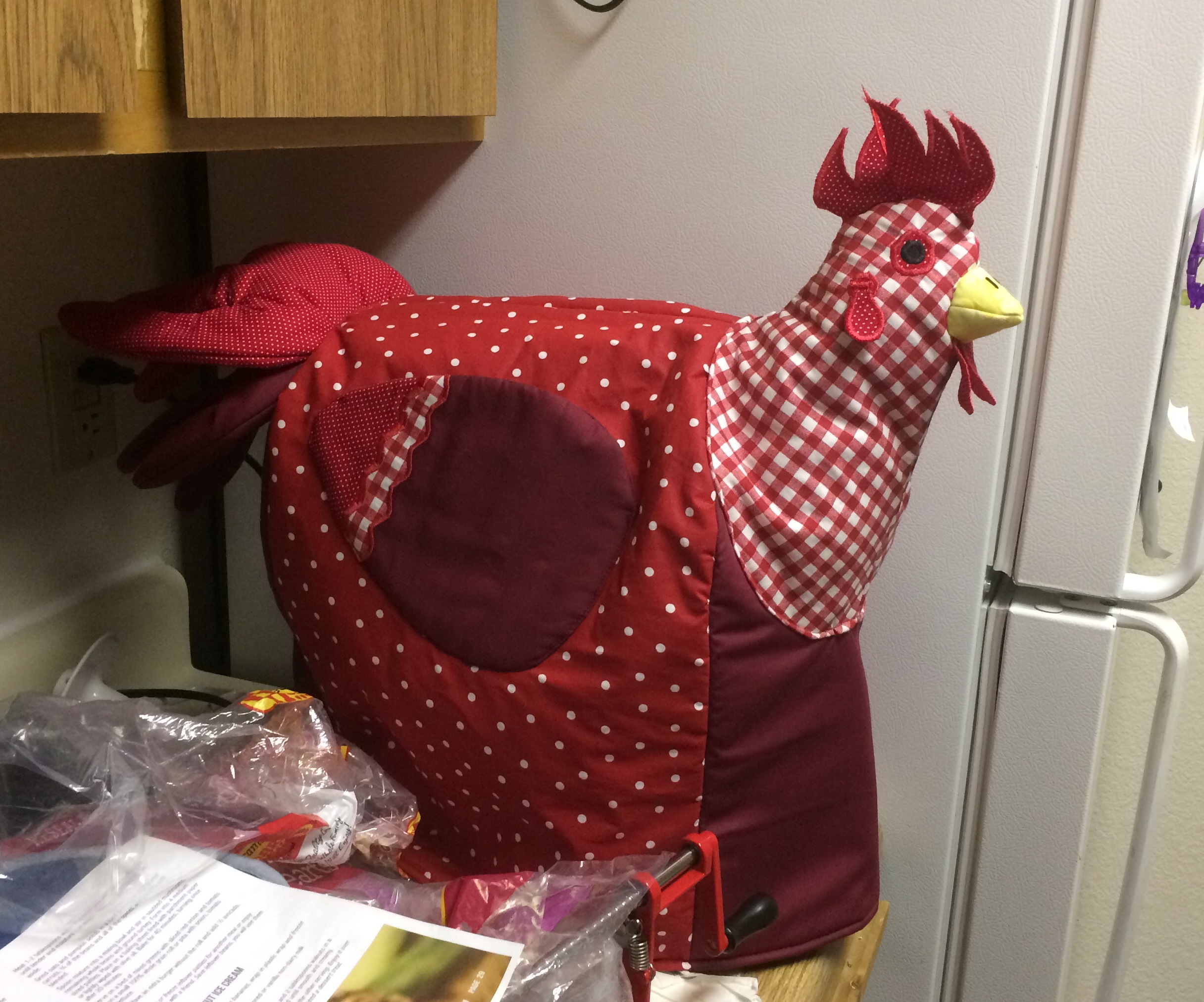 Roosters 2 Slice Toaster Cover Rooster Toaster Cover 2 Slice with Zipper Cotton Non Quilted Fabric Handmade in Ohio