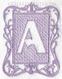 Embossed purple font