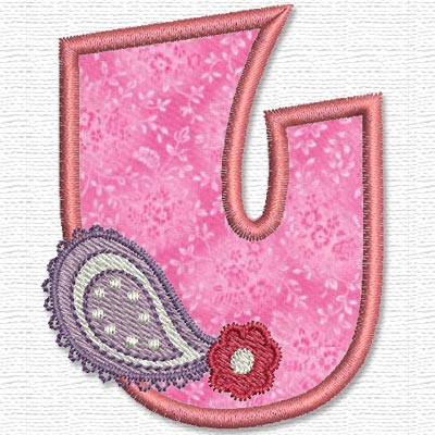 Letter U - Cute Alphabets - Embroidery Fonts