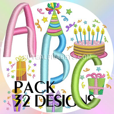 Birthday cap font