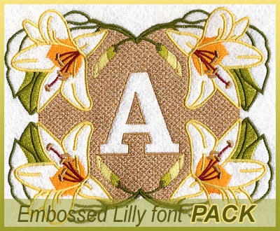 Embossed lilly font