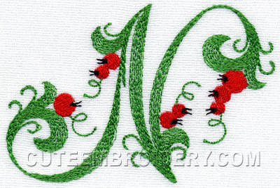 Letter N Cute Alphabets Embroidery Fonts