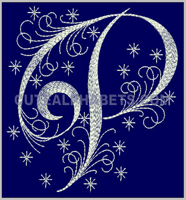 Letter P Cute Alphabets Embroidery Fonts
